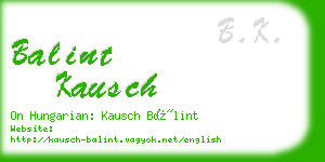 balint kausch business card